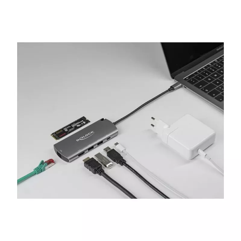 Estación de acoplamiento DeLOCK USB Type-C con ranura M.2