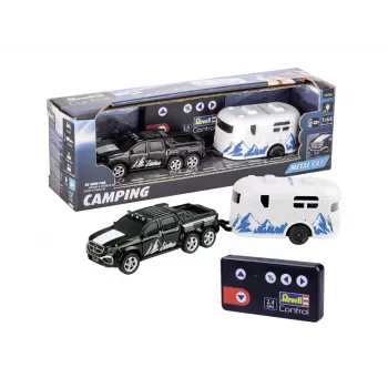 Coche RC con caravana REVELL 23566 — mini modelo teledirigido, a pilas, vehículo de juguete