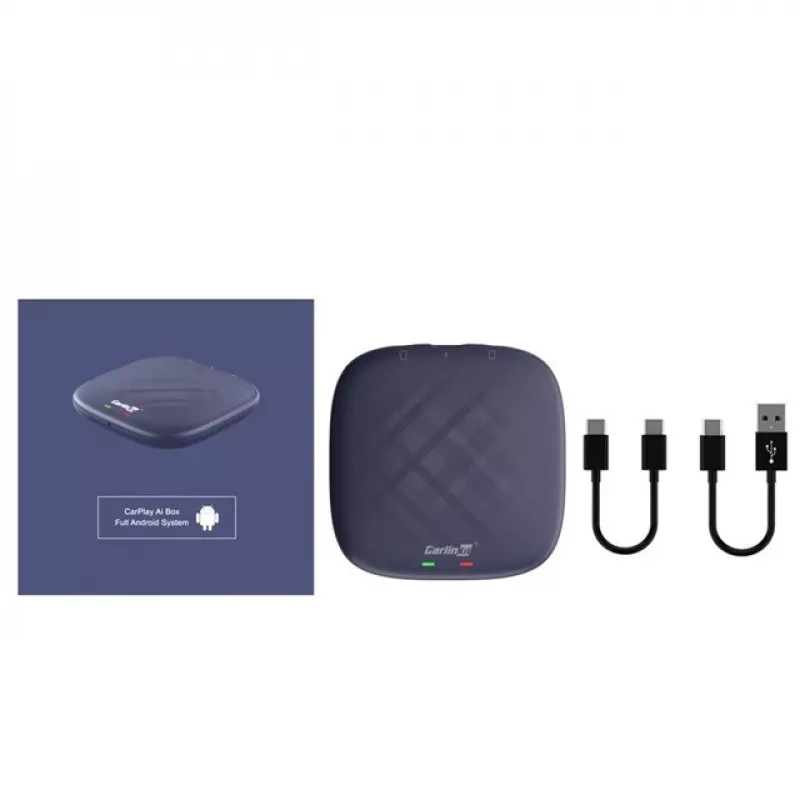 CARLINKIT Adaptador inalámbrico AI Box con Android 13 – 8 GB + 128 GB para autorradios originales con CarPlay, azul
