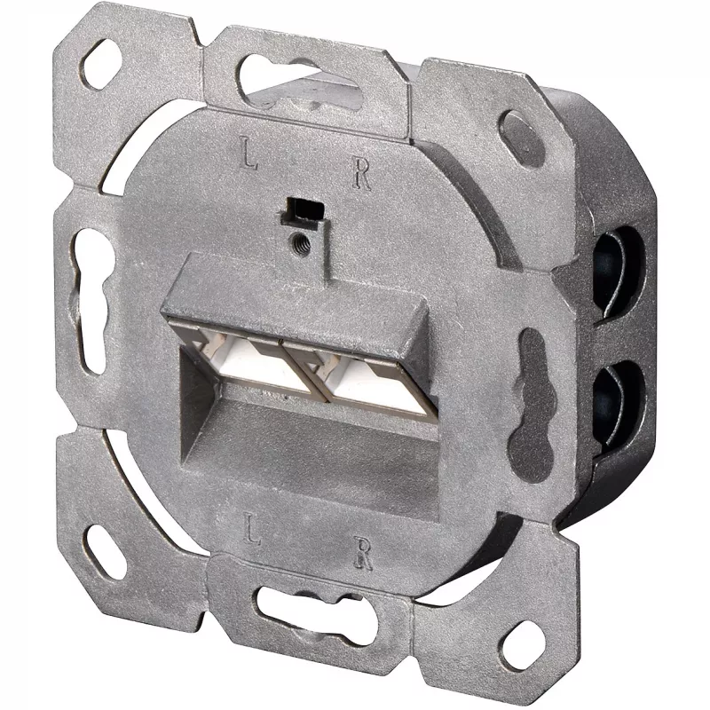 DIGITUS DN-9005-N - Toma de conexión, empotrar - RJ-45 X 2 - RAL 9010 - 2 puertos (DN-9005-N)