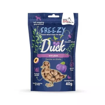 SYTA MICHA Freezy Pato con ciruela 40 g — delicia helada hipoalergénica y sin cereales para perros adultos