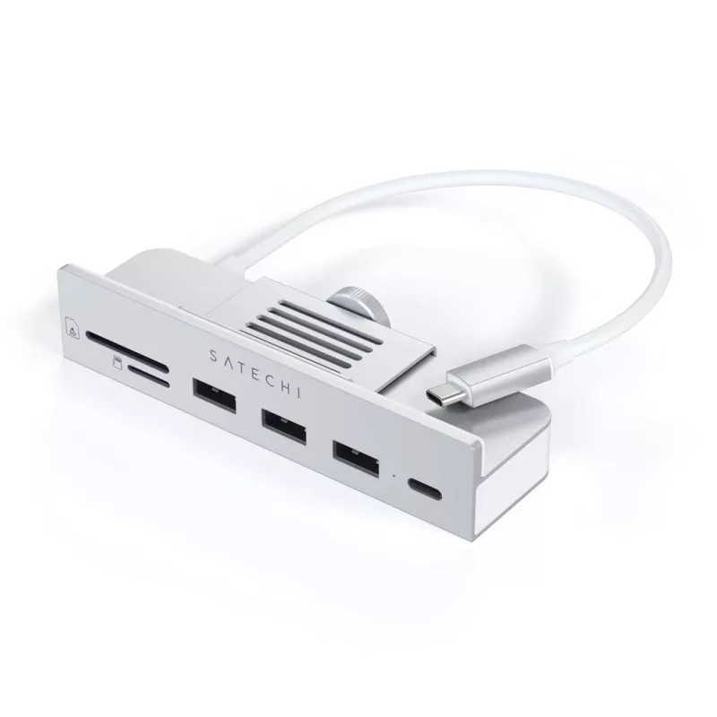 Dock para portátil / replicador de puertos Satechi ST-UCICHS USB 3.2 Gen 1 Type-C, puertos USB-A, SD/MicroSD, plata