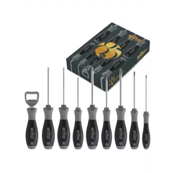 Juego de destornilladores Wiha 46544 — 9 uds. SoftFinish Limited Edition, mangos aislados
