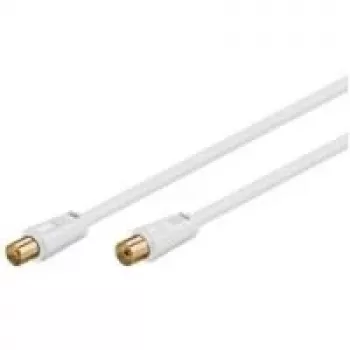 Wentronic Goobay cable de conexión de antena, 100% apantallado, dorado, blanco, 5 m - conector macho coaxial conector hembra coaxial (67285)