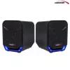 Audiocore AC865B altavoces USB 2.0 para ordenador, 6 W, negro/azul