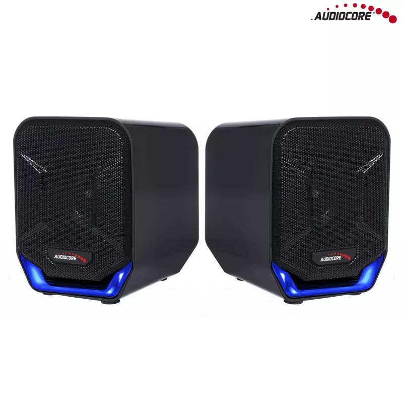 Audiocore AC865B altavoces USB 2.0 para ordenador, 6 W, negro/azul