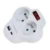 Splitter eléctrico Esperanza ELK311W 2 tomas, entrada USB-C USB-A, blanco