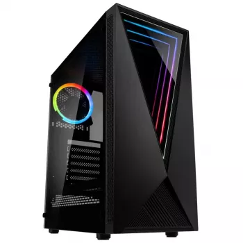 Caja torre Kolink VOID RGB negra con ventilador LED, ventana y filtro antipolvo PC E