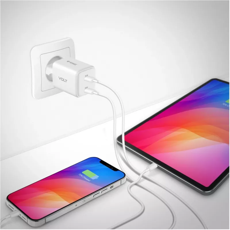 Cargador de pared USB-C YENKEE G35D 2x18W Power Delivery 3.0 3A