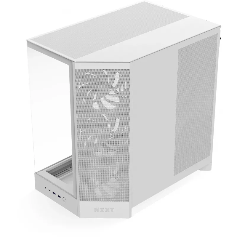 Caja de PC NZXT H9 Flow Midi Tower blanca – ATX/EATX/Micro ATX/Mini-ITX, 3x140mm frontal, 1x120mm trasero, 2 bahías de 3,5
