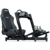 Asiento de carreras tipo baquet con respaldo ajustable Next Level Racing ERS3 Elite Premium — cuero sintético negro, respaldo reclinable, compatible con montaje en cockpit y suelo