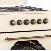 Cocina de gas y eléctrica MPM MPM-56-KRM-14, 56 cm, 4 quemadores de gas, horno eléctrico, crema