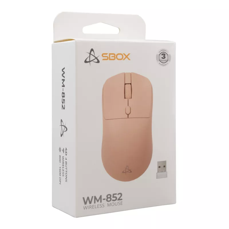 Ratón SBOX WM-852 rosa interfaz inalámbrica