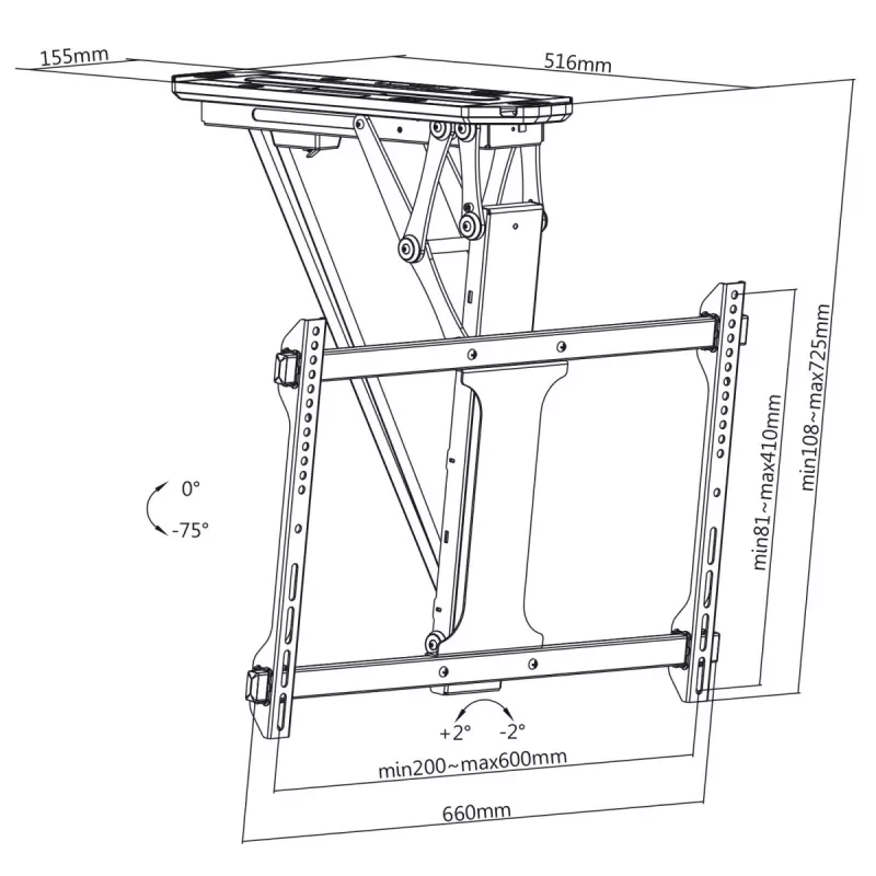 Soporte de techo eléctrico para TV MACLEAN MC-880 para televisores de 32–70