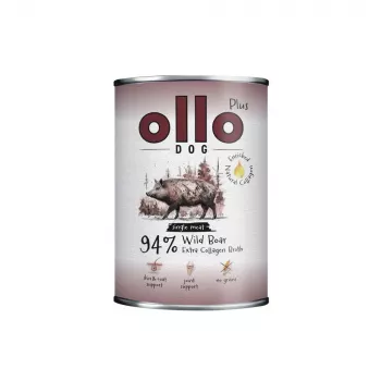 Ollo Plus Colágeno Jabalí 400 g Lata de comida para perros