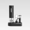 Sacacorchos eléctrico Maestro MR-1623 abrebotellas inalámbrico recargable por USB, negro, set con 5 accesorios