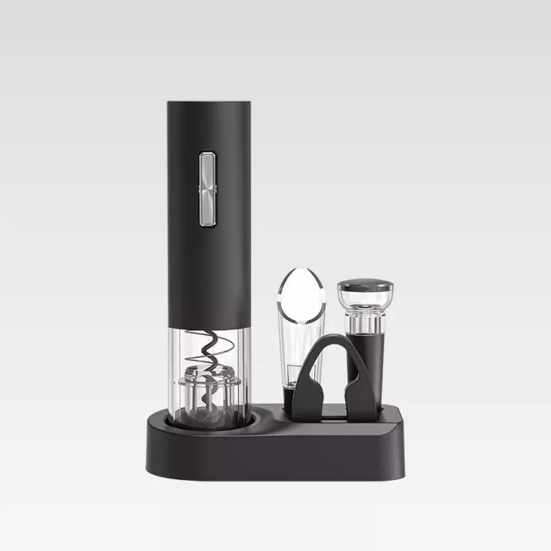 Sacacorchos eléctrico Maestro MR-1623 abrebotellas inalámbrico recargable por USB, negro, set con 5 accesorios