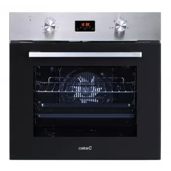 Horno eléctrico integrado CATA MD 6106 X – 60 L, negro y acero inoxidable, mandos giratorios