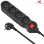 Regleta de enchufes Maclean MCE180 1,4 m 4 tomas interiores negra