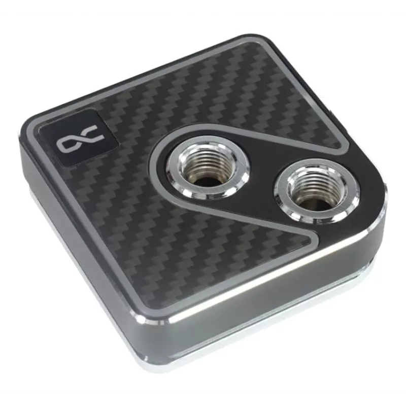 Bloque de agua Alphacool Core 1 Aurora Carbon Brass Copper Nickel Black 72mm