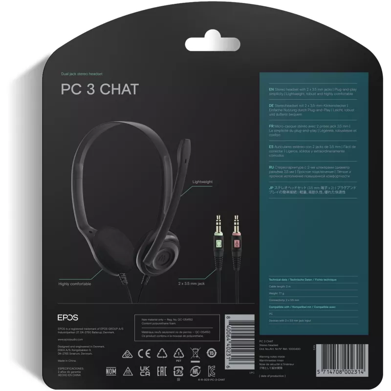 Sennheiser PC 3 CHAT Headset negro