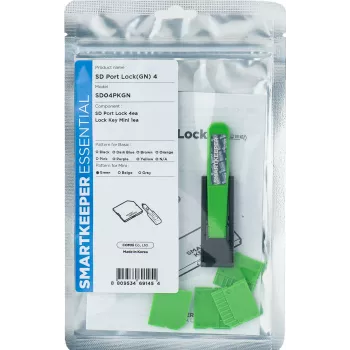 SmartKeeper SD04PKGN 4 x bloqueadores de puerto SD con 1 x llave de bloqueo Mini Green SLSART-0138 SLSART0138 (SLSART-0138)