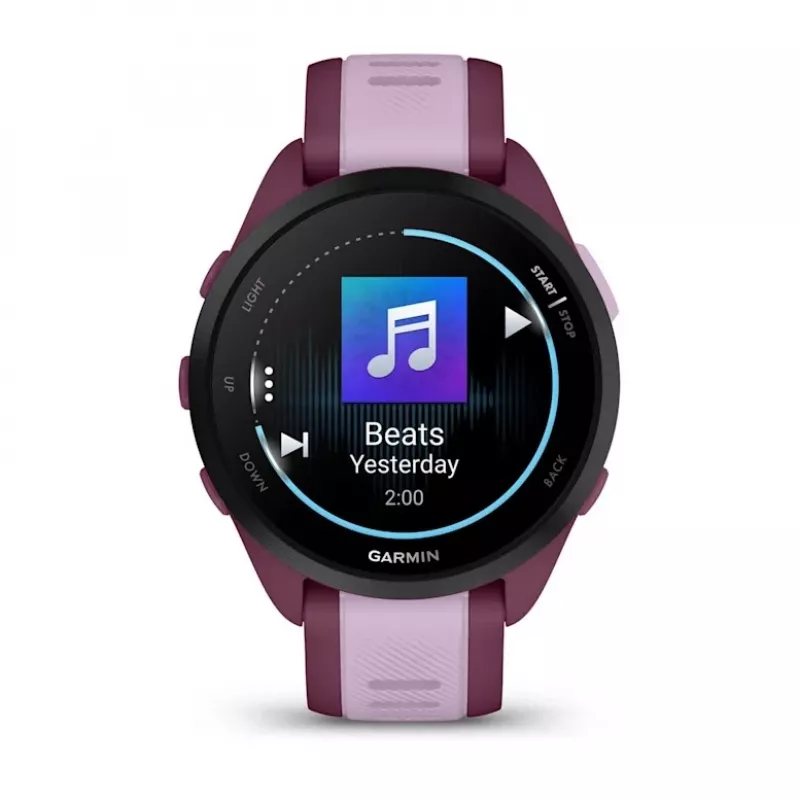 Smartwatch GARMIN Forerunner 165 Music, 43 mm carcasa de polímero, 1,2 inch AMOLED 390x390, GPS/GLONASS/Galileo, 5 ATM, 11 días de autonomía