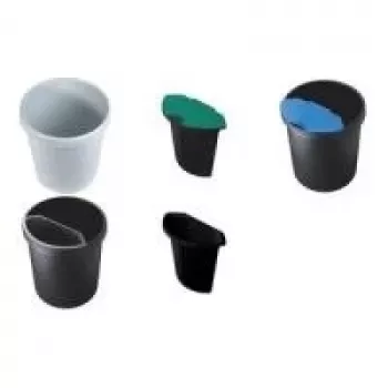 Helit Papelera 30 litros gris claro plástico con borde de agarre perimetral