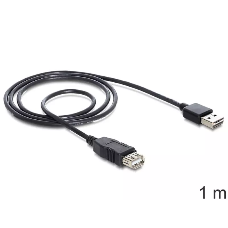 Cable USB DeLOCK EASY-USB 2.0-A 1m negro