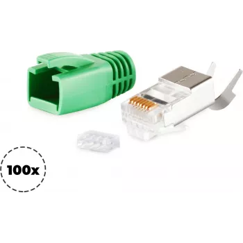 Conector macho RJ-45 ShiverPeaks BS72067-100G verde