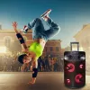 Altavoz de karaoke Bluetooth portátil MANTA SPK0803B140 140W, a batería, MIC/USB/microSD, FM, ecualizador, ruedas