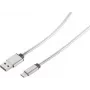 Cable USB S/CONN 14-12001 USB 2.0 1 m USB A USB C plateado