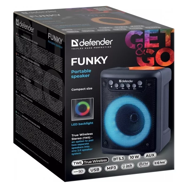 Altavoz Bluetooth FUNKY 10W, 65053, DEFENDER