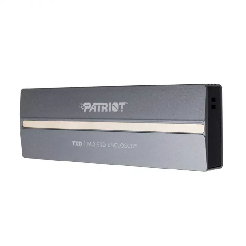 Carcasa Patriot TXD PV810UPNGM para SSD M.2 NVMe, USB-C 3.2 Gen 2 (10 Gbit/s), M.2 2280, NVMe 1.3, hasta 8 TB, aluminio, gris