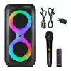 Equipo de música portátil MANTA SPK0401B100 altavoz Bluetooth, 100 W de potencia máxima, radio FM, karaoke, batería integrada, X-BASS