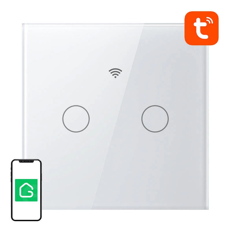 Interruptor de luz táctil inteligente WLAN Gosund SLS2 (modelo SW12) — control táctil, conectividad WLAN, cableado N/doble opcional