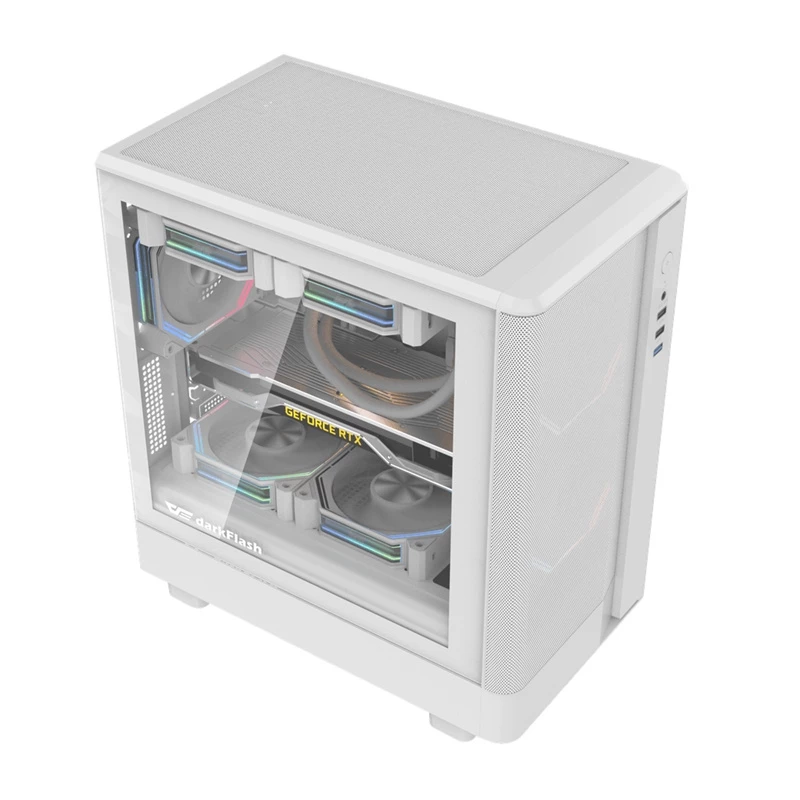 Caja de ordenador Darkflash DB330M Mesh ATX blanca