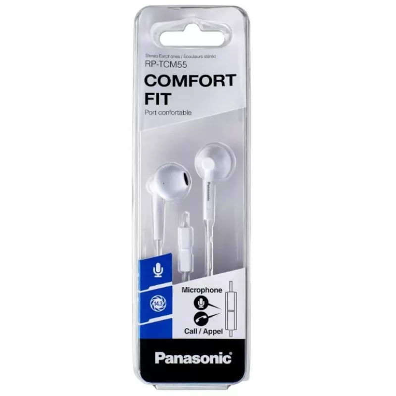 Auriculares con cable in-ear Panasonic RP-TCM55E — 10–24000 Hz, cable de 1,2 m, 14 g, negro