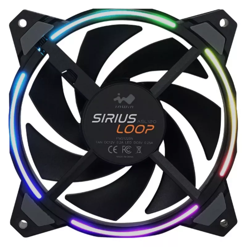 Ventilador de caja in win SIRIUS LOOP X3 120mm 3-RGB, 120 mm, iluminación 3-RGB