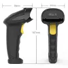 Lector de códigos de barras inalámbrico QOLTEC 50856 – 1D y 2D inalámbrico de mano, interfaz USB, carcasa de ABS, 170×62×100 mm, 203 g