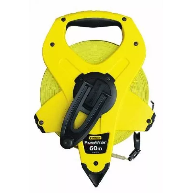 Cinta métrica de tambor STANLEY ST-2-34-775 60 m Fibra de vidrio — tambor manual para medición de larga distancia