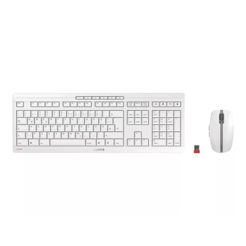 CHERRY Stream Desktop Teclado y ratón incluidos Oficina RF Wireless QWERTZ Alemán Blanco