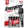 Pilas Energizer Alkaline Max AAA LR03, 4 unidades, envase ecológico