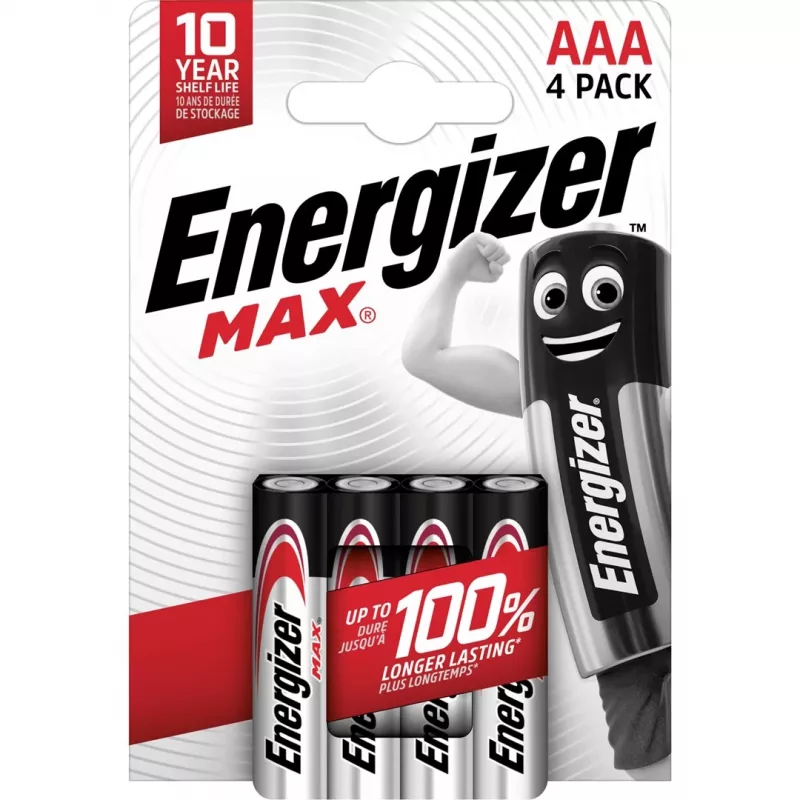 Pilas Energizer Alkaline Max AAA LR03, 4 unidades, envase ecológico