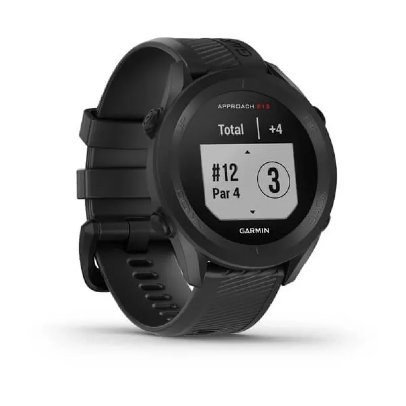 Reloj de golf GPS GARMIN Approach S12 Negro, carcasa de 43 mm, correa de silicona, 30 h de batería GPS