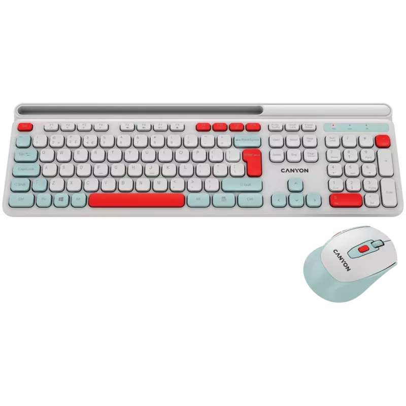 CANYON HSET-W5 EN teclado+ratón AAA+AA inalámbrico blanco