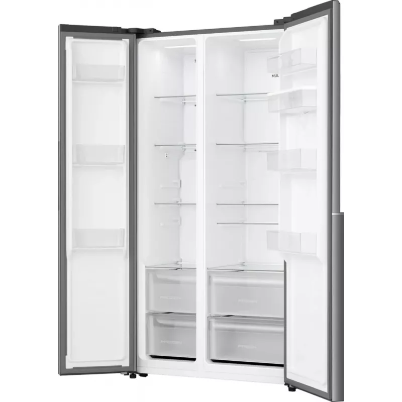 Gorenje HZF55082 NRS917E41XWD G400, Independiente, Puerta americana, Gris, 2 puerta(s), Táctil, LED