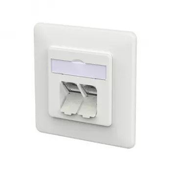 METZ CONNECT toma de conexión E-DAT C6A LSA++ 2 puertos UP blanco tráfico