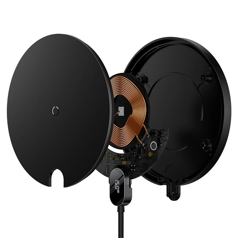 Cargador Baseus CCED000001 para dispositivos móviles auriculares, smartphone negro USB carga inalámbrica para interiores