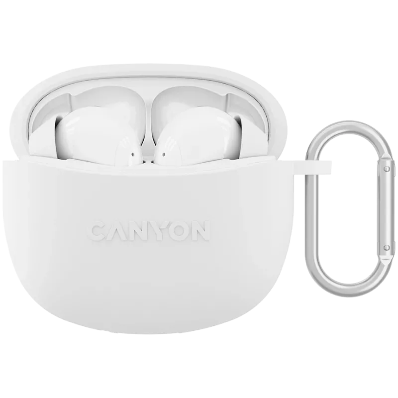 Canyon TWS-5 Auriculares Bluetooth, con micrófono, BT V5.3 JL 6983D4, respuesta de frecuencia: 20Hz-20kHz, batería auriculares 40mAh*2 + estuche de carga 500mAh, Type-C